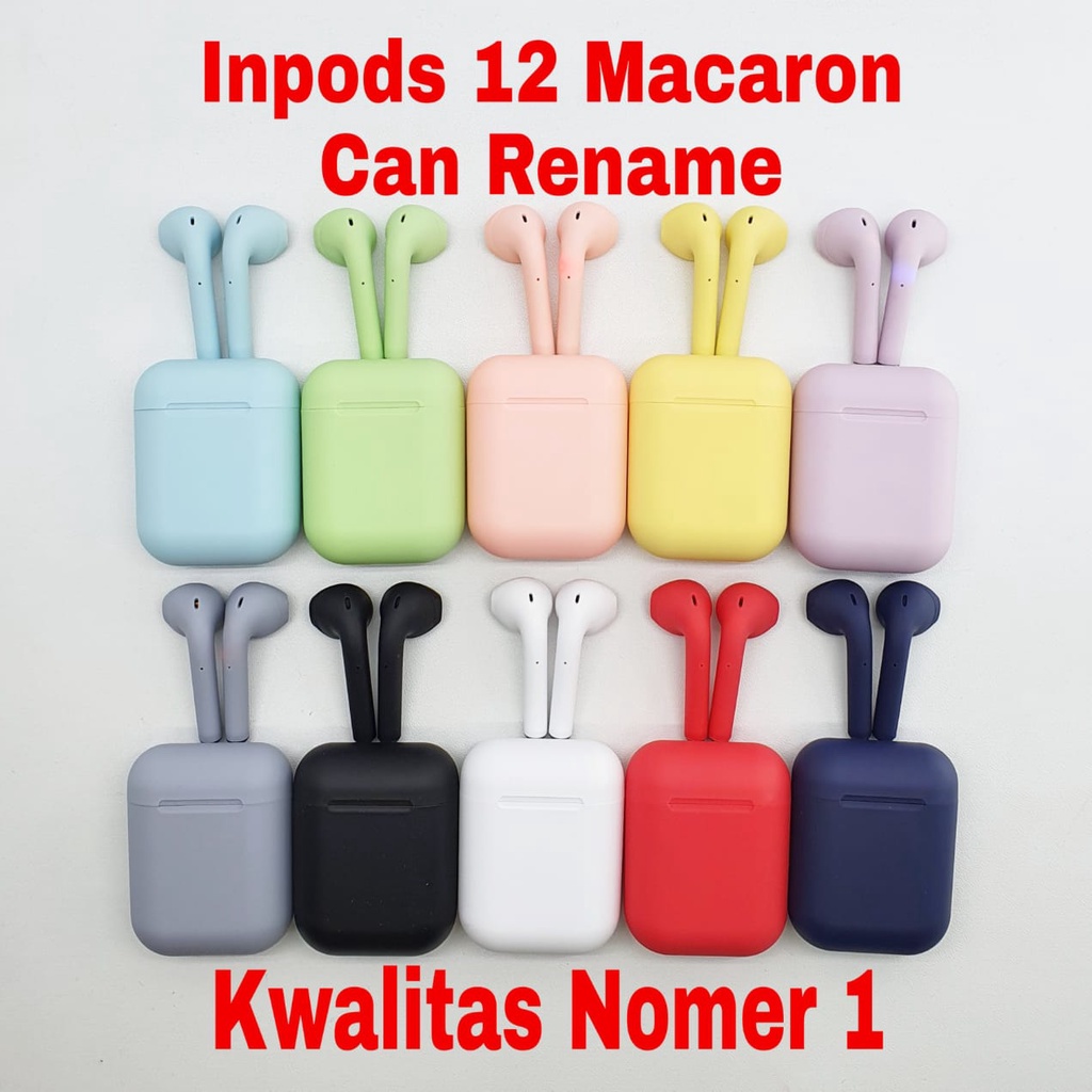 Inpods 12 Macaron Headset Bluetooth i12 TWS Warna Macaron Wireless Earphone Inpods 12 Macaron