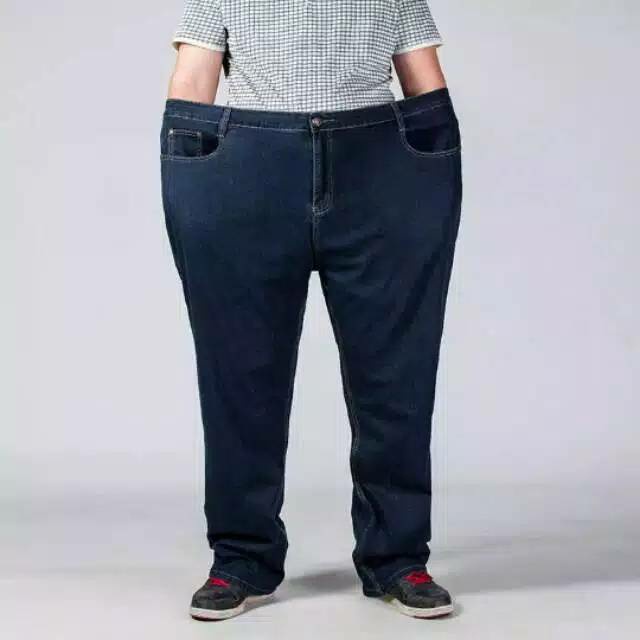 Celana Jeans Jumbo pria Jeans Jumbo Celana Panjang Pria BB 70-140 Kg Size:33-46