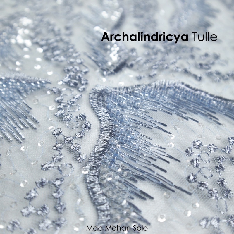 [NEW ARRIVAL] TULLE ARCHALINDRICYA WITH STONE SEQUINS EXCLUSIVE TILE PAYET PER 0.5M BY MAC MOHAN