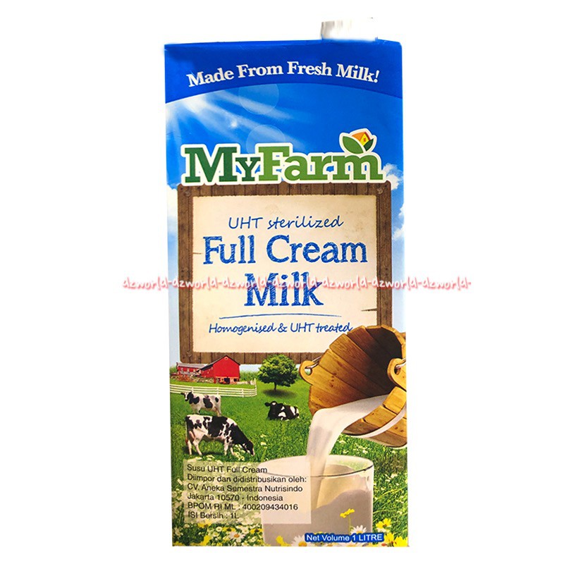 My Farm UHT Sterilized 1L Full Cream Milk Homogenised Susu UHT Myfarm My Fram