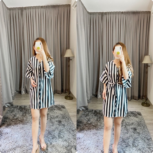 Dress salur / dress casual wanita / K0908