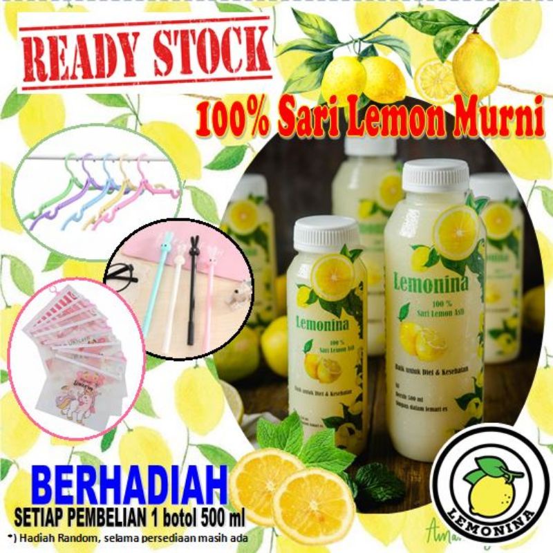 

LEMONINA (500 ML) PURE SARI LEMON MURNI 100% Diet Lemon biar langsing sehat segar ber-HADIAH