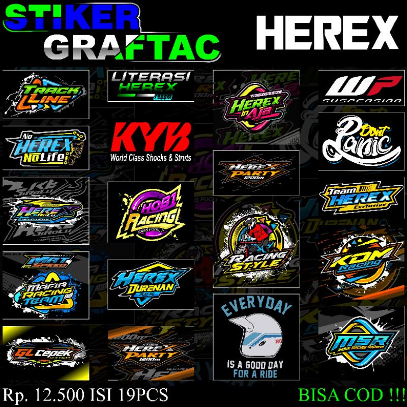 

Stiker Sticker Sponsor Racing Sunmori Herex Brand Aestetic Thailook Babylook Aksesoris Motor keren Murahh 1paket Isi banyakk