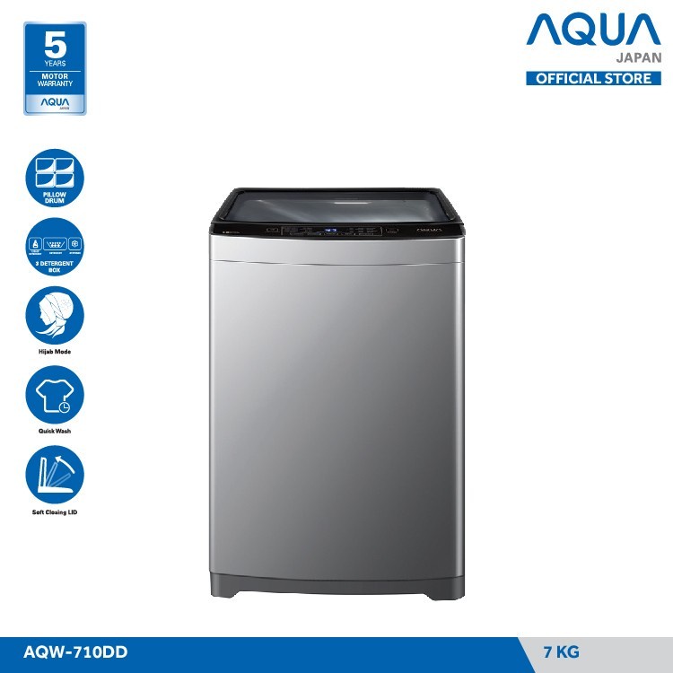 MESIN CUCI AQUA JAPAN AQW 710 DD 7 KG 1 TABUNG 710DD TOP LOADING HIJAB