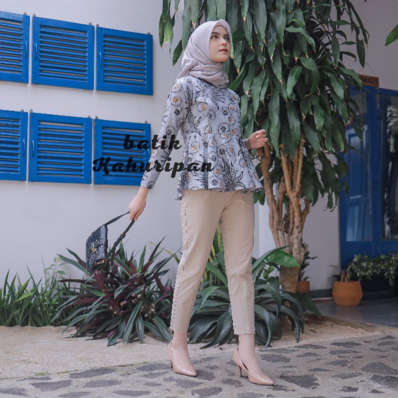 Batik Wanita Modern Blouse Batik Kerja Kantor Atasan Batik Wanita