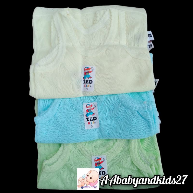 Zed Kids WARNA KHUSUS 3PC Kaos Dalam Bayi Model Bolong Bolong Untuk Harian Ukuran S M L XL SNI Nyaman Berkualitas