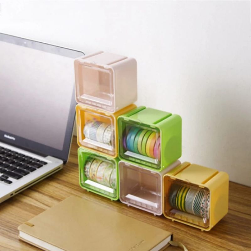 

Storage Box Washi tape Selotip Organizer Stackable Aksesoris