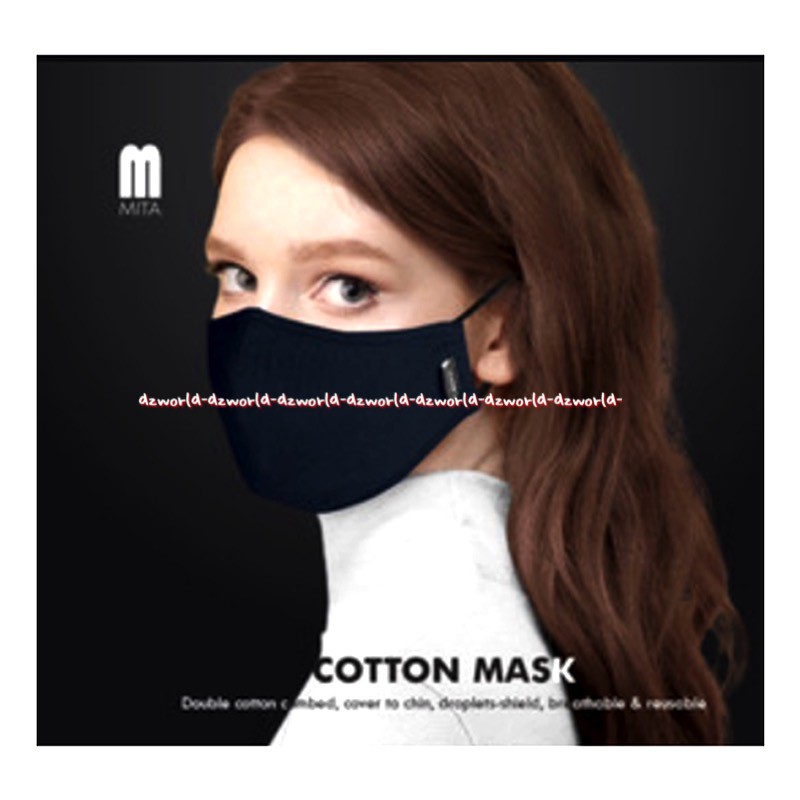 Mita Cotton Mask Masker Katun Reusable Anti Bacterial Waterproof