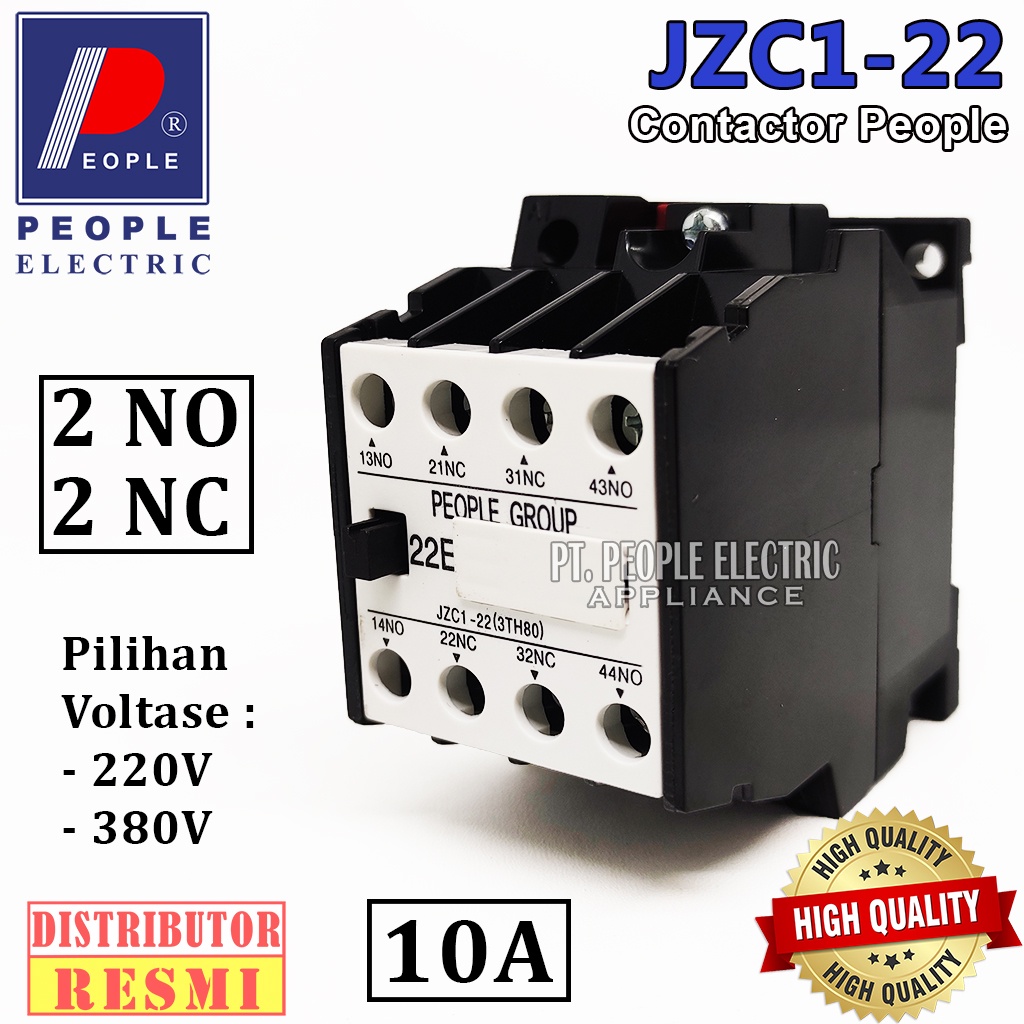 CONTACTOR KONTAKTOR JZC1-22 2NO 2NC PEOPLE