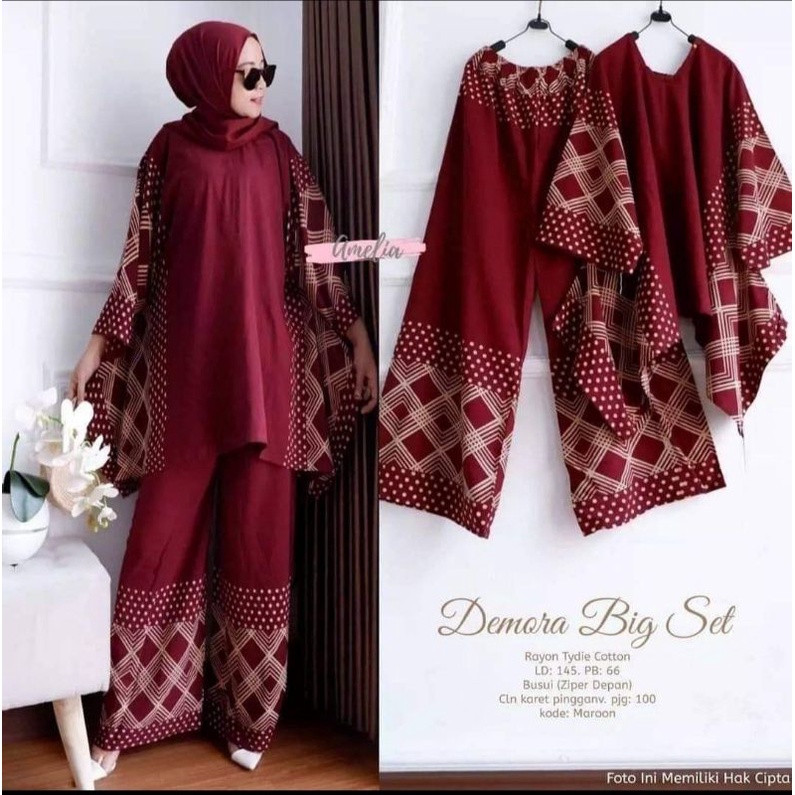 COD Setelan ONE SET Rayon Oversize CP Waka Kope Pecah Jumbo Fit XXXXL Ld 140