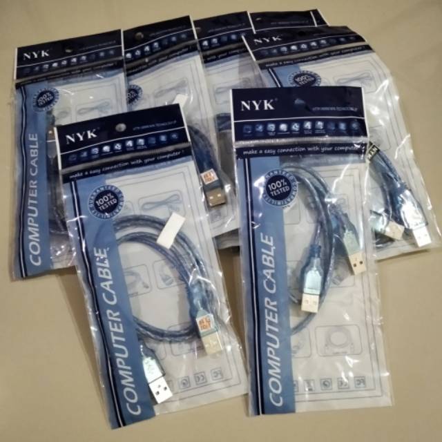 Kabel Data Hardisk HDD Eksternal 2.5 USB 2.0 Cabang 2 Warna Biru Transparan Besar ke Besar