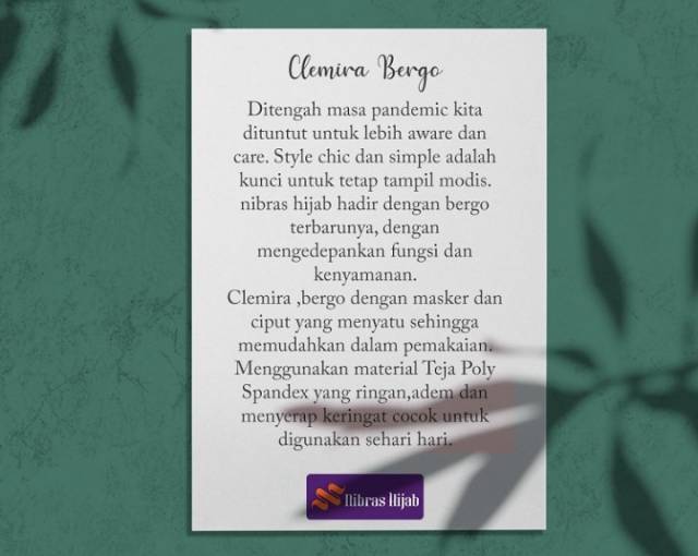 CLEMIRA BERGO SET NIBRAS HIJAB+MASKER-4