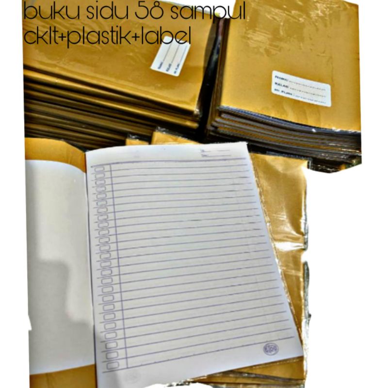 

Buku Tulis sidu sampul coklat+plastik+label 58 lembar