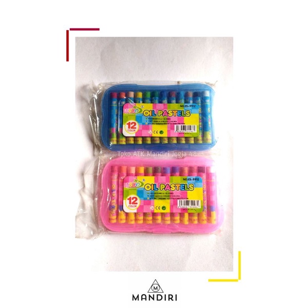 

[ 12 WARNA ] ESCO®️ Oil Pastels : Pink and Blue palette / Mini Crayon