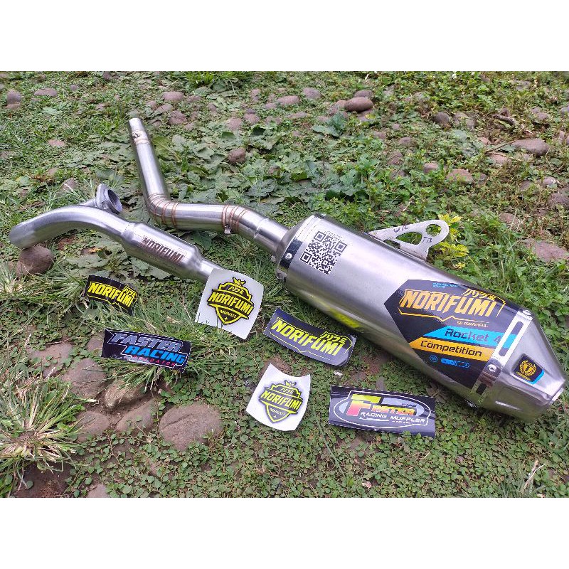 knalpot Norifumi Rocket 4 competition fullset PNP KLX-D tracker-BF-S-G/crf/wr155/custom Tiger,vixi,Fu,MP,Scorpio-WR155 Bore up