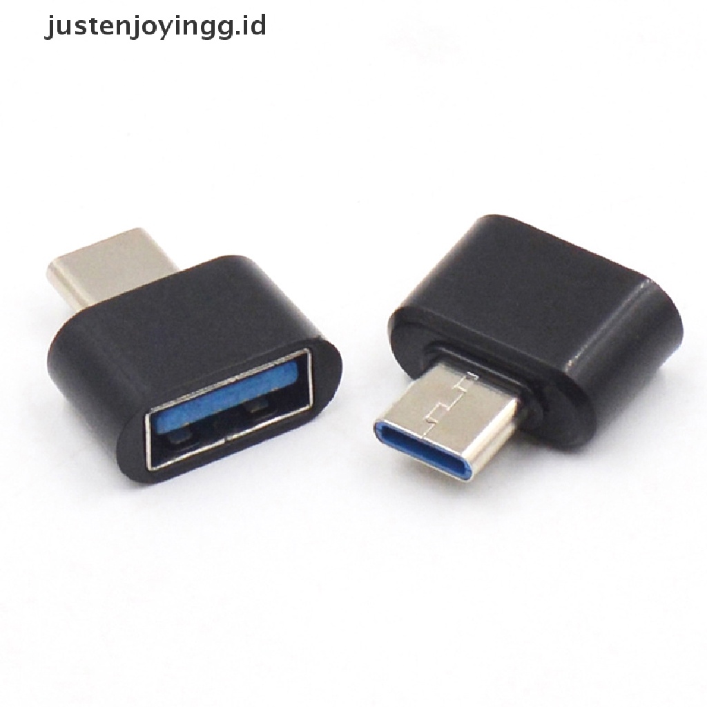 2pcs Adapter Konverter Data OTG USB Tipe C Male Ke USB 2.0 Female Untuk Handphone