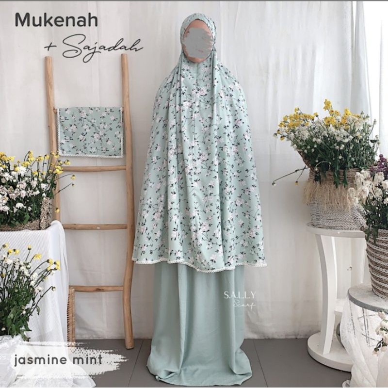 Mukenah Traveling (2 in 1) Rayon Jumbo + Pouch + Sajadah Mini by SallyScarf