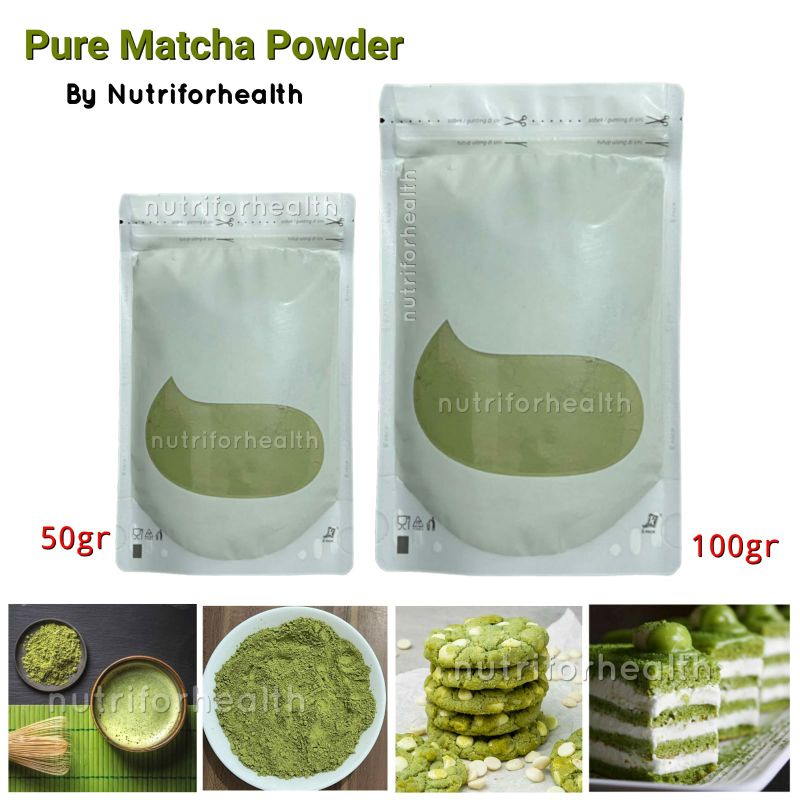 PURE MATCHA Greentea Powder 100% Matcha Asli Tanpa Campuran Grade Premium Matcha Latte