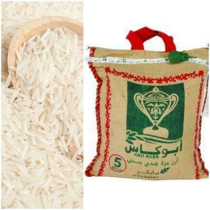 Beras Basmati Abukass Abukas Abu Kas 5 Kg India Kemasan Karung Goni Bisa Grab Gojek