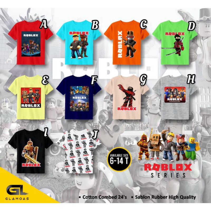T-shirt Roblox GLAMOAS harga sangat terjangkau kualitas oke kaos anak OOTD anak cowok super kece bah