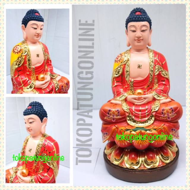 Patung Buddha Fiber New 12in B012