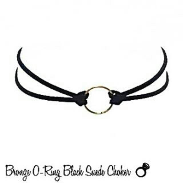 Bronze O-Ring Black Suede Choker Necklace | Kalung Handmade Premium Collection