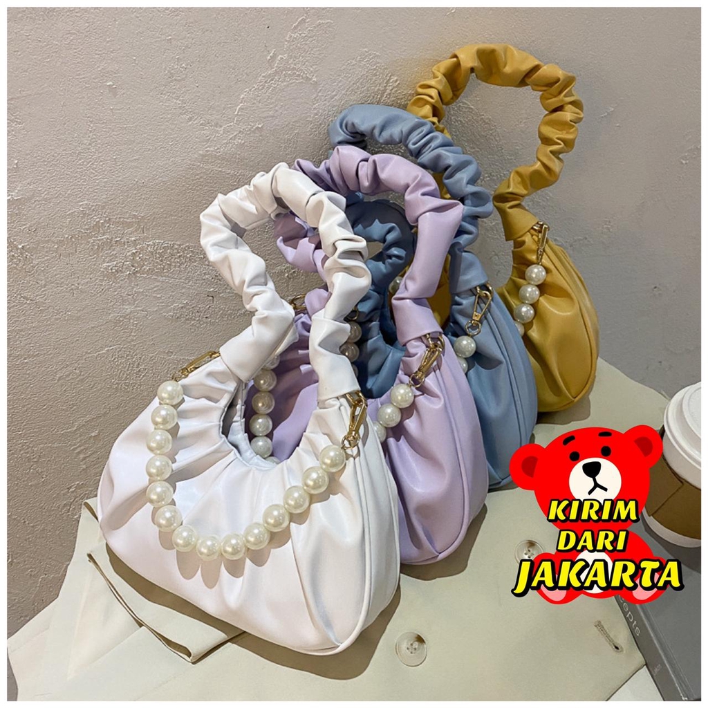 Tas Selempang Kerut Import Tali Mutiara 7398 Fashion Tas Murah