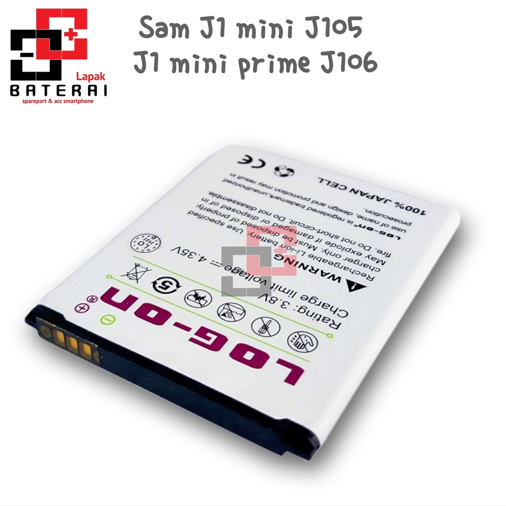 LOG - ON Baterai SAMSUNG J1 mini Prime J106 Double IC Protection Battery batre