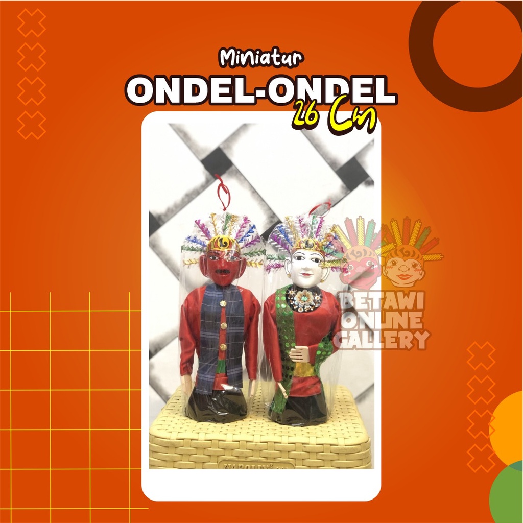 Miniatur Ondel-Ondel Mini 27cm [ Sepasang]