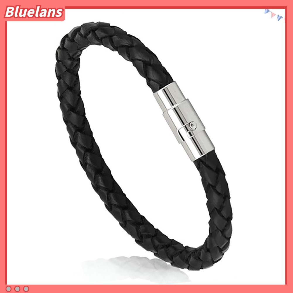 Bluelans Women Fashion Leather Rope Braided Buckle Bracelet Bangle Wrap Jewelry Gift