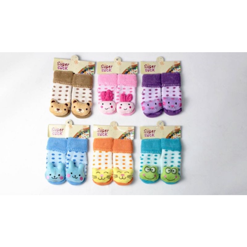 kaus kaki bayi boneka rattle.sock 6-24month super socks