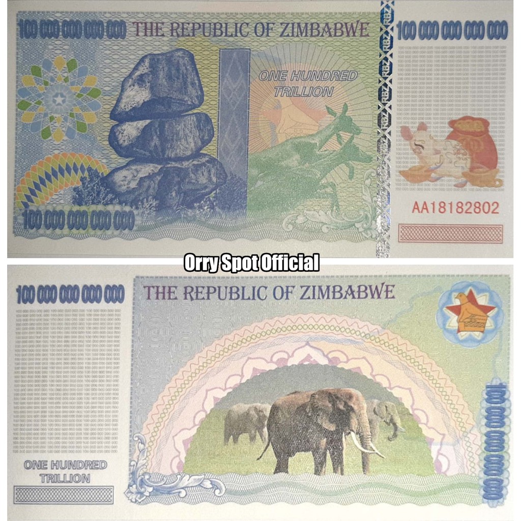 UANG FANTASY NOTE ZIMBABWE 100 TRILIUN DOLAR
