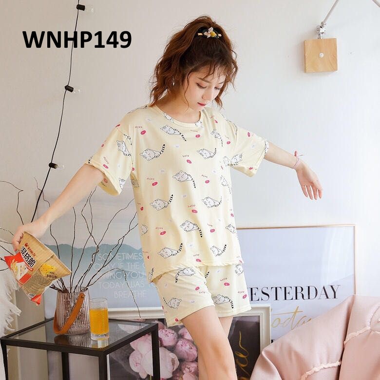 Baju Tidur Wanita Lengan Pendek Celana Pendek Motif