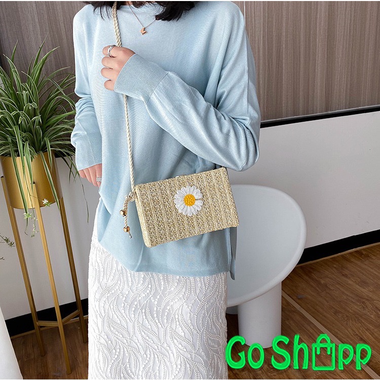 Tas Selempang Wanita Fashion Korea - Tas Wanita Motif Anyaman Bunga - Tas Import Fashion Wanita Terbaru - Tas Slempang Murah Import [SL78]