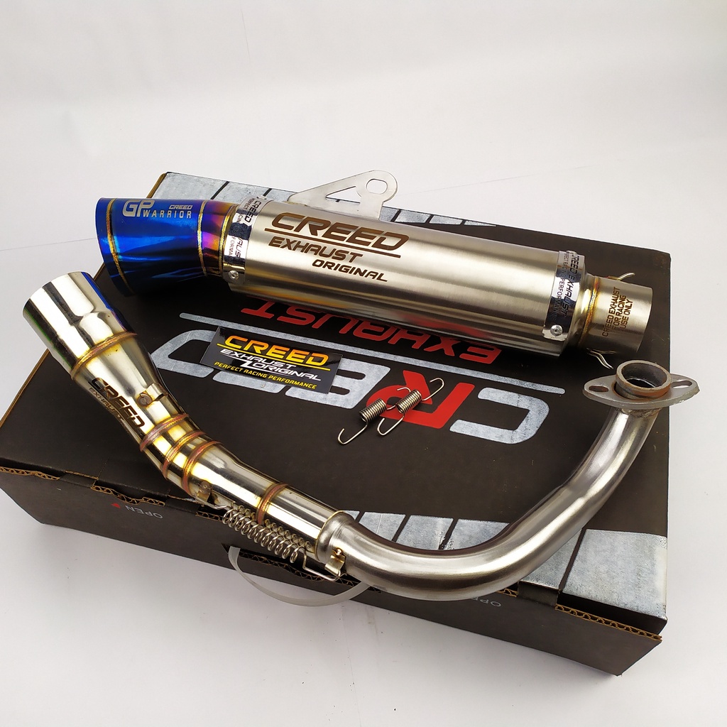 1SET Creed Exhaust Knalpot racing for matic Honda Beat fi/carb/street Vario 125 150 110, Scoopy PCX 