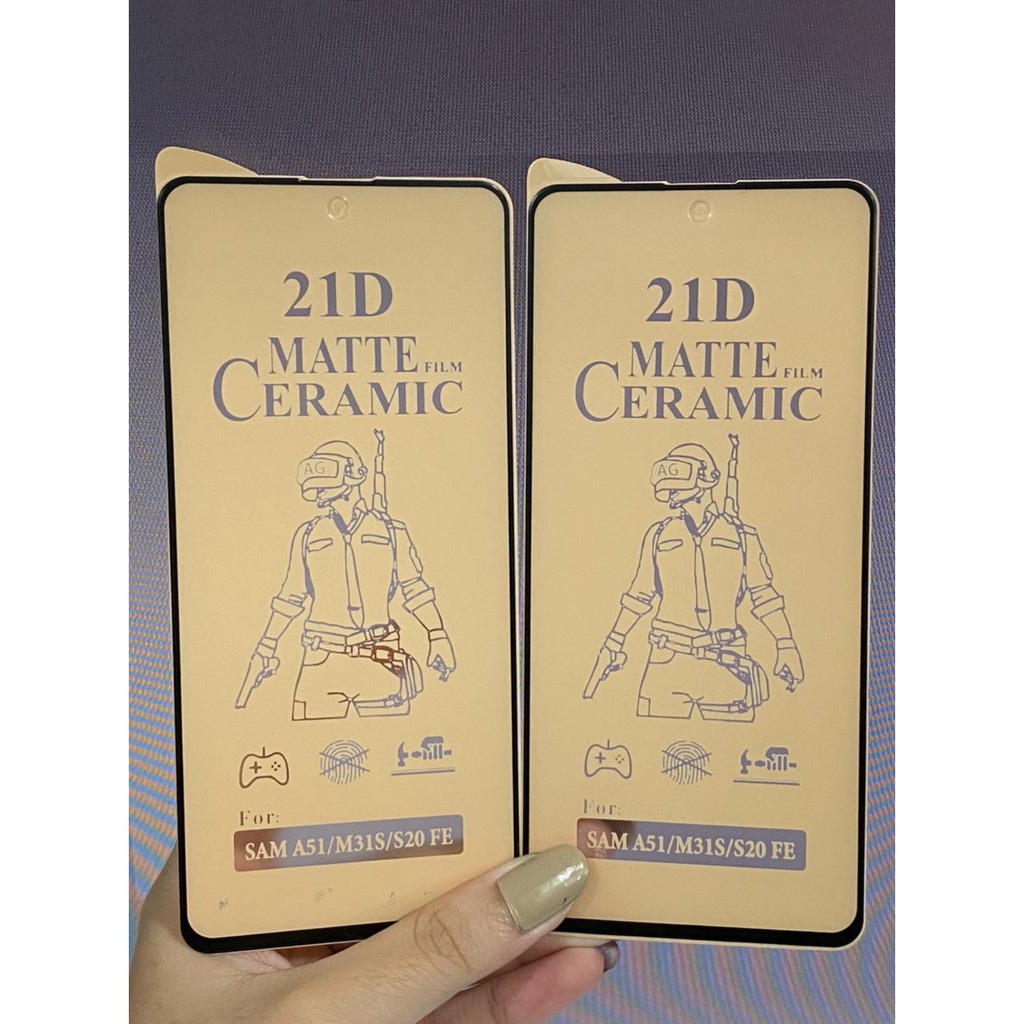 SAMSUNG A51 M31S S20 FE TEMPERED GLASS 21D Ceramic Matte Screen Guard Anti Radiasi Full Cover