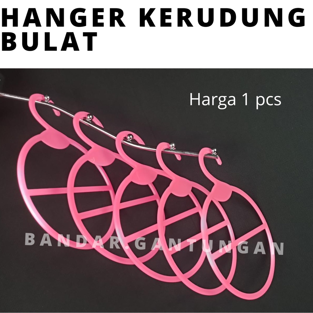 Hanger Gantungan Jilbab Display Hijab/Kerudung Segiempat Pasmina Oval/Bulat Mini Hanger Syal-BH