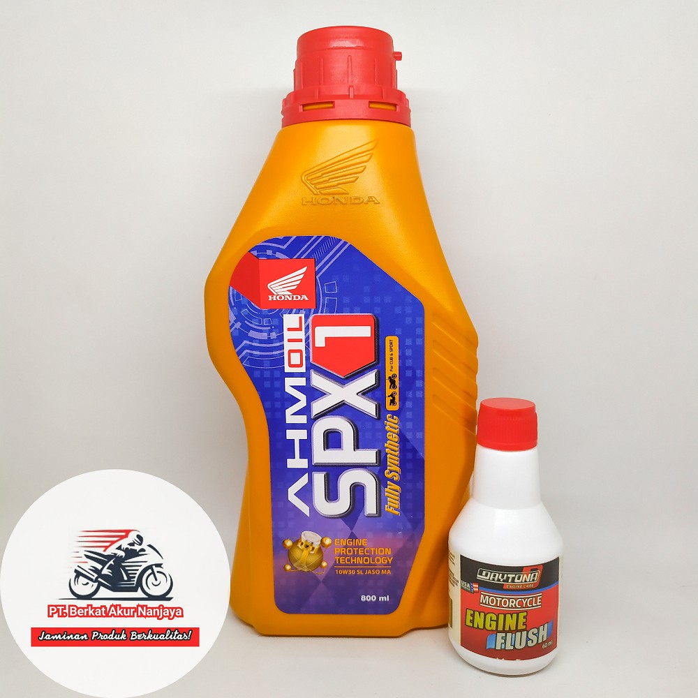 Jual Oli Motor AHM SPX 1 10W30 800ml + Daytona Engine Flush 60ml