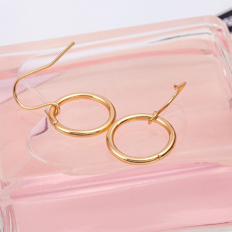 Elle Circle Earrings Anting Hooks Handmade