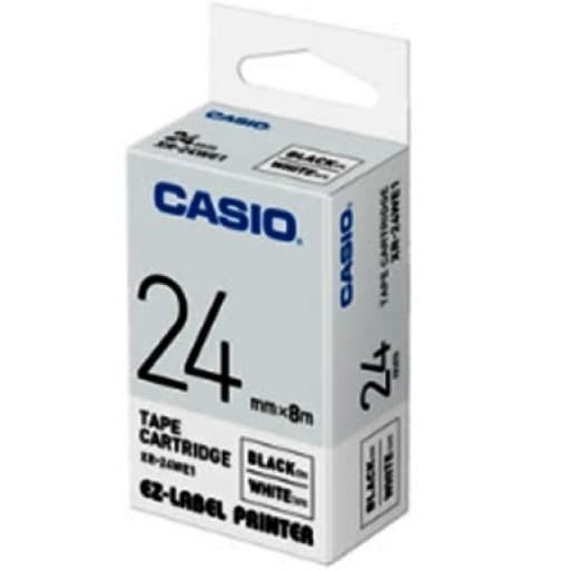 Label Printer XR-24WE1 24mm Black on White Tape Label Casio