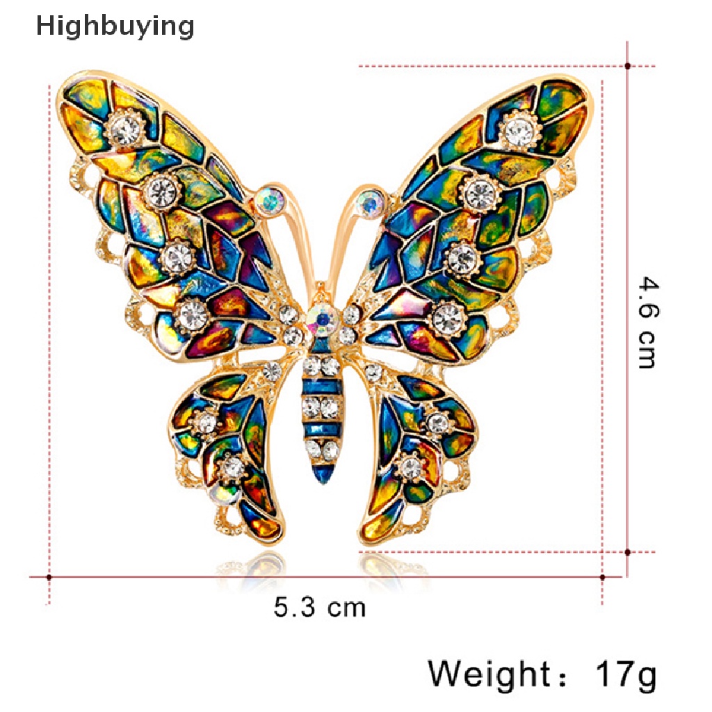 Hbid Bros Bentuk Kupu-Kupu Aksen Berlian Imitasi Warna Gelap Untuk Musim Dingin