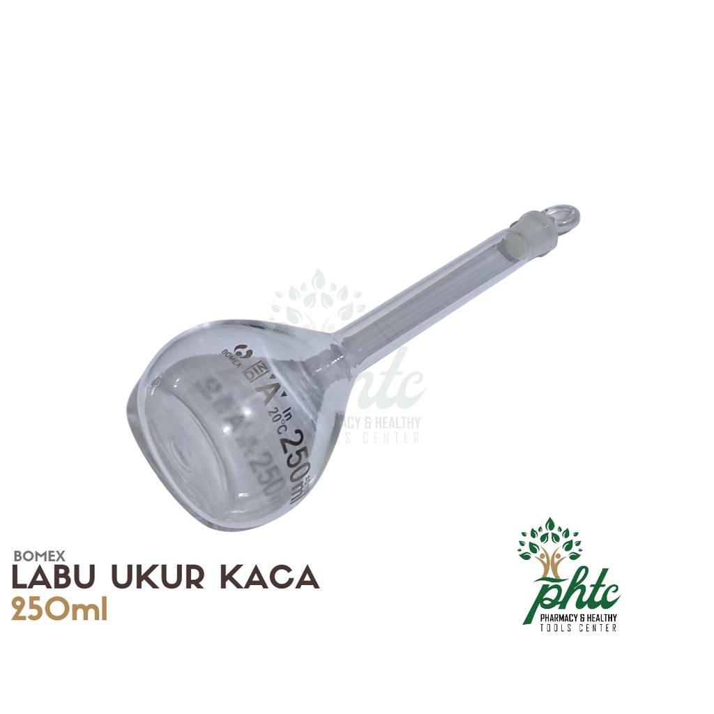 BOMEX Labu Ukur 250ml l Labu Takar Kaca l Labu Volume 250 ml Kaca