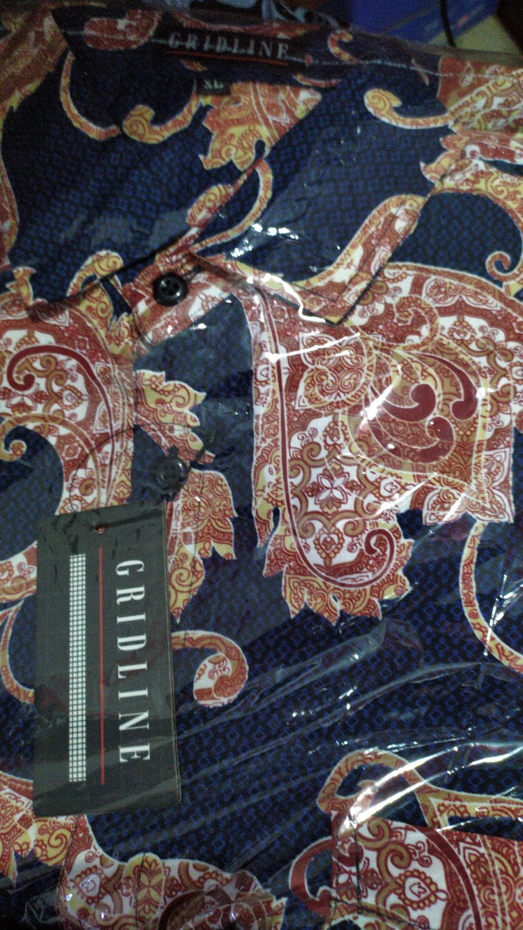 [gridline - R028] Kemeja Batik Pria Katun Lengan Pendek Regular Batik