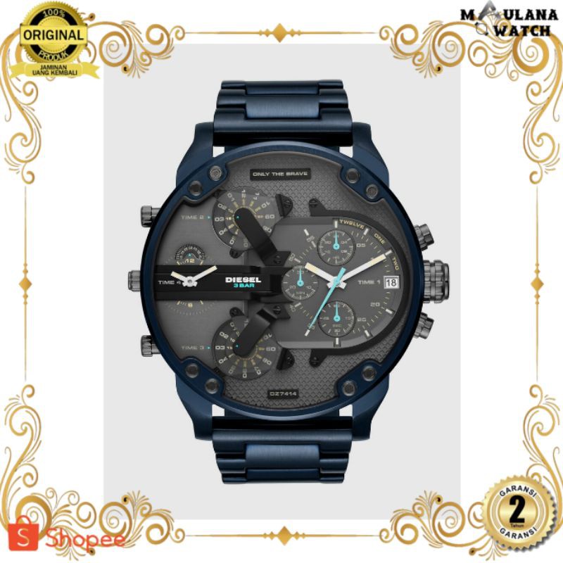 JAM TANGAN PRIA WANITA | RANTAI | KULIT | KARET | MURAH | PRIA DIESEL DZ-7414 ORIGINAL