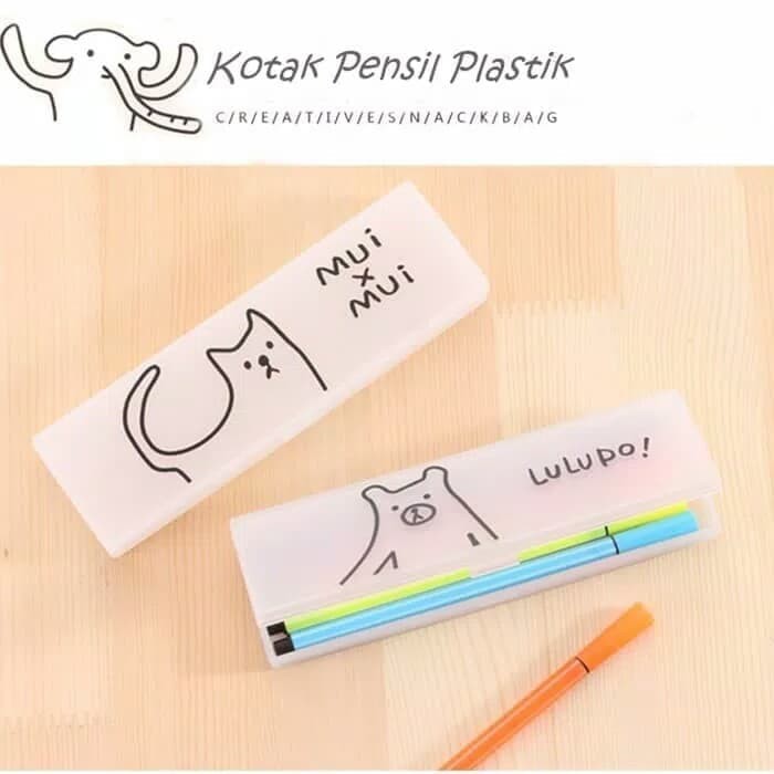 

Tempat / Kotak Pensil Tempat Peralatan Tulis Plastik Unik