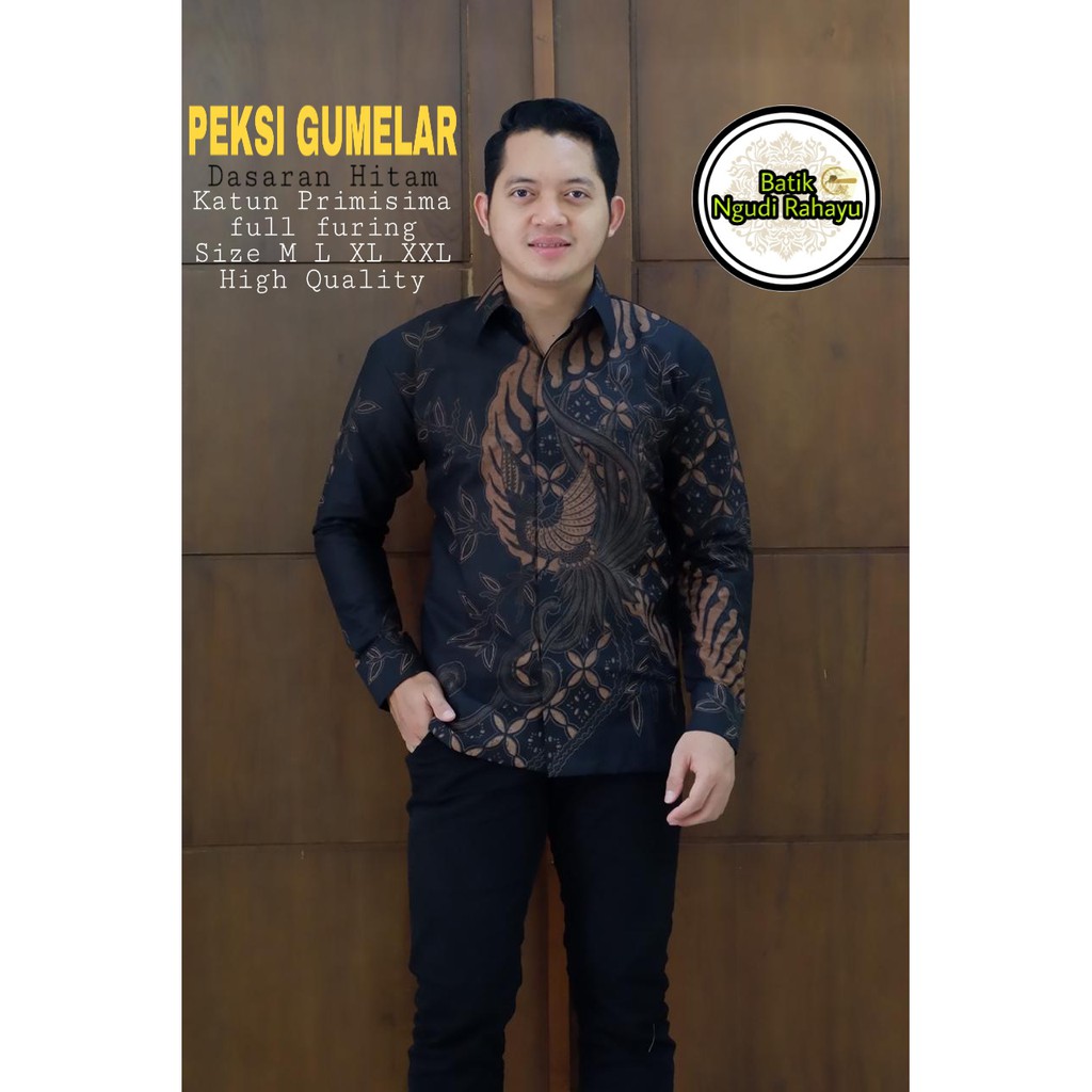 PEKSI GUMELAR Kemeja Batik Solo Pria Lapis Furing PREMIUM Lengan Panjang Pendek Batik NGUDI RAHAYU