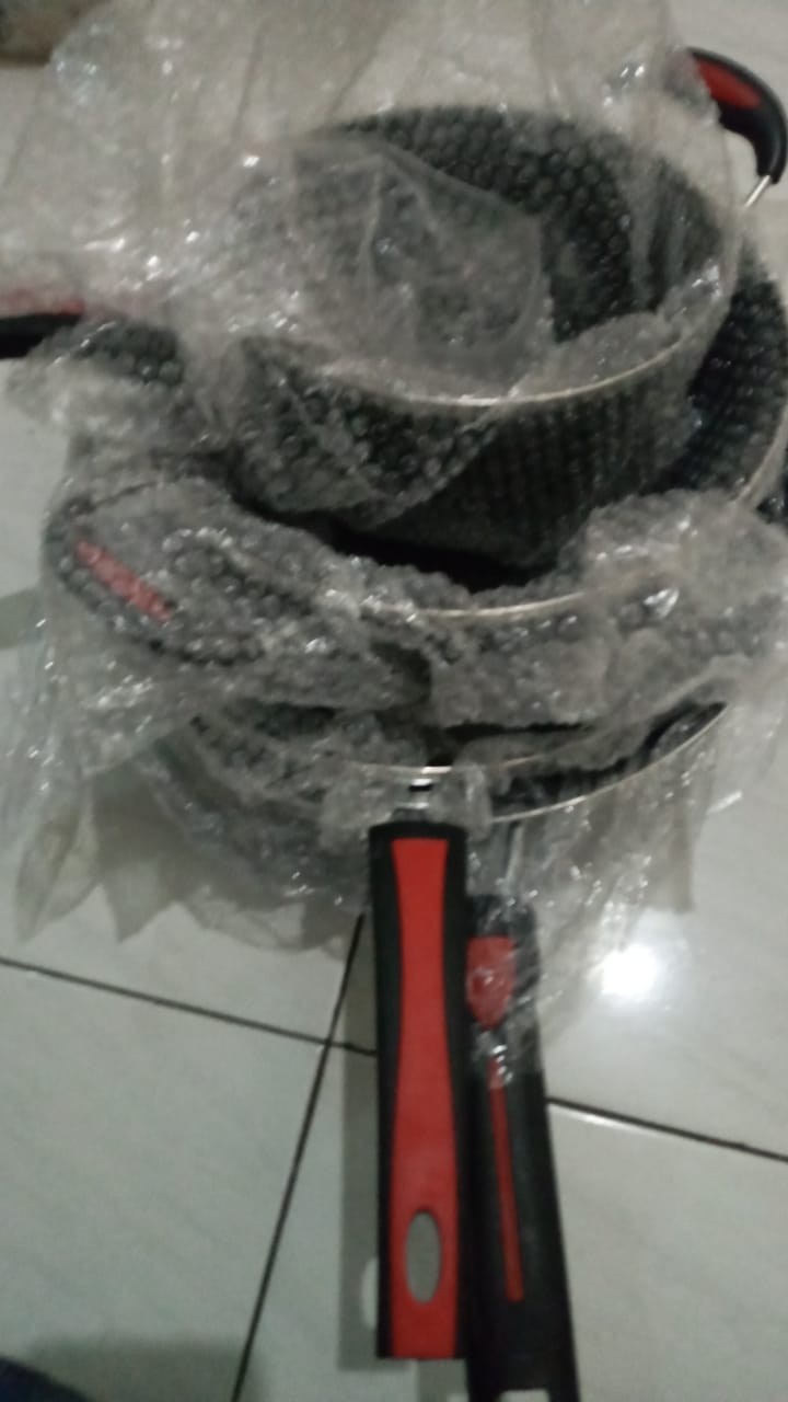 Panci Set Gsf 1831 / Cookware Set Enamel Gsf 1831 Tutup Kaca