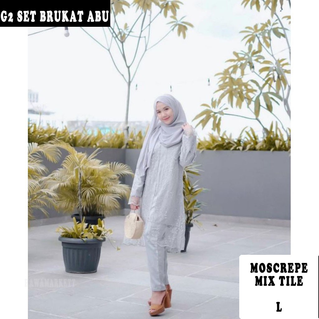 BISA COD SETELAN SILVER BAJU BRUKAT BAJU LEBARAN BAJU TERBARU BAJU PEREMPUAN DRESS MAKASSAR