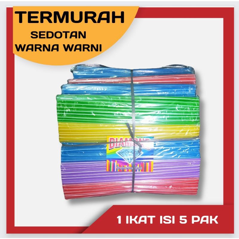 Jual TERMURAH SEDOTAN WARNA WARNI 1 IKAT ISI 5 PACK | Shopee Indonesia