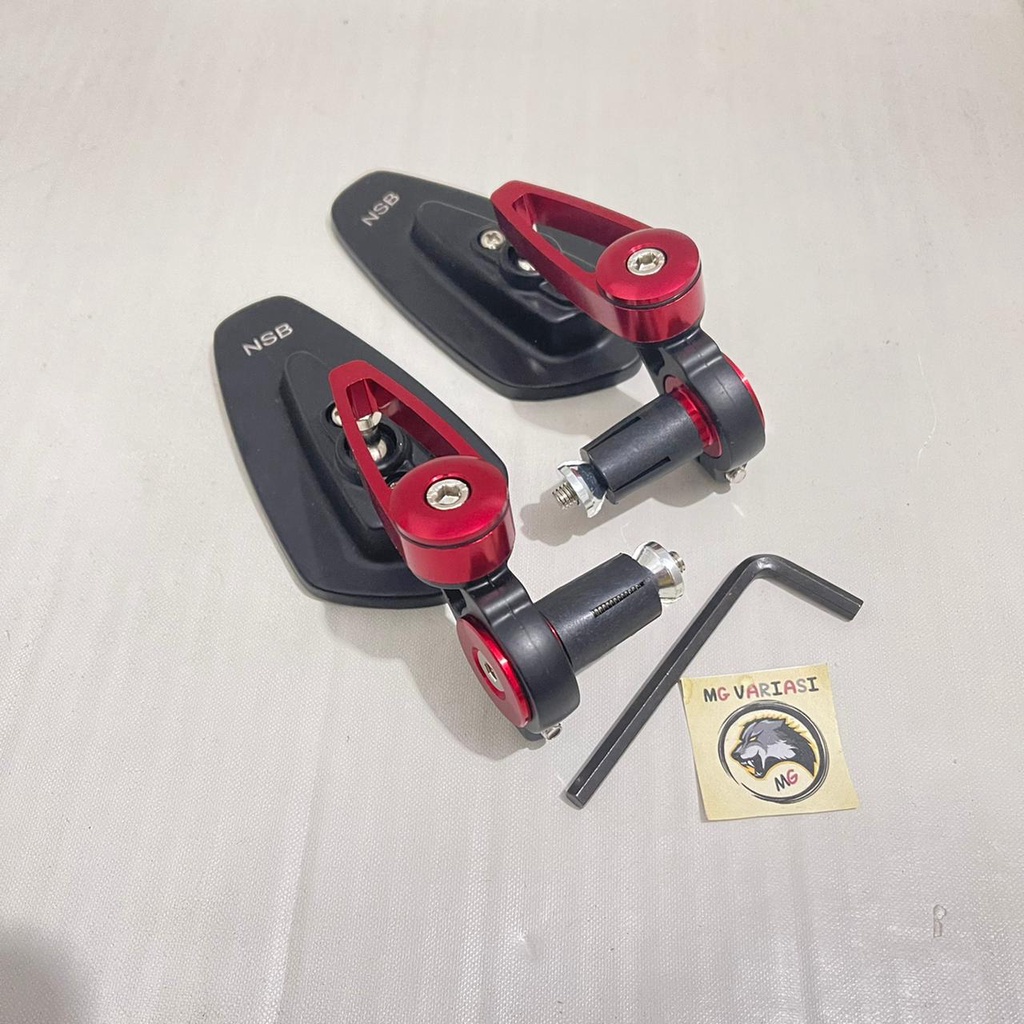 Spion jalu oval full cnc nmax beat vario mio aerox vixion pcx scoopy satri universal-merah